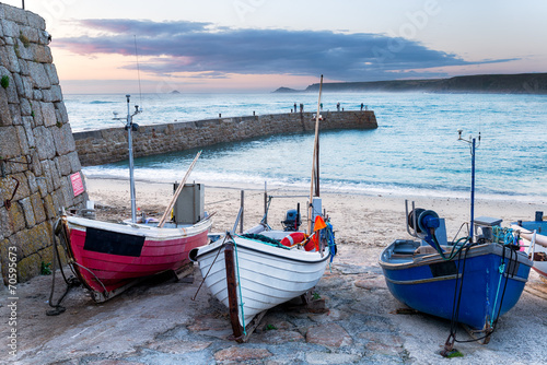 Naklejka - mata magnetyczna na lodówkę Fishing Boats At Sennen Cove