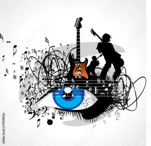 Obraz w ramie Abstract musical background for music event design