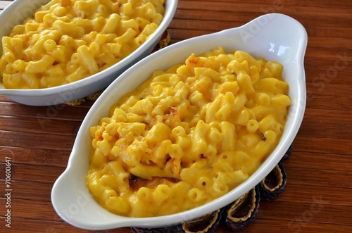 Fotografie, Obraz Traditional baked macaroni pasta and cheddar cheese dish