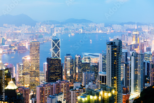 Naklejka samoprzylepna Hongkong skyline