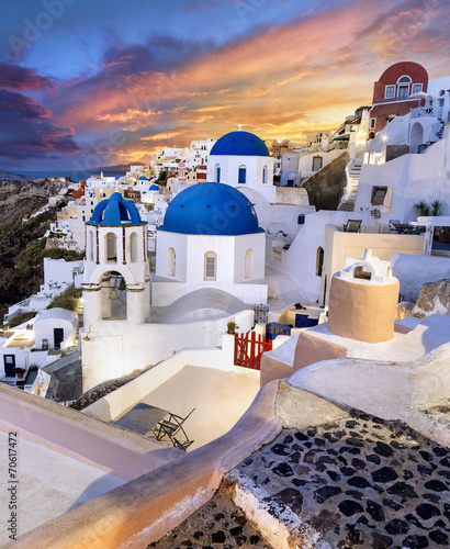 Plakat na zamówienie Grèce Santorin Village de Oia