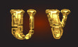 © videodoctor - vector golden alphabet letters set