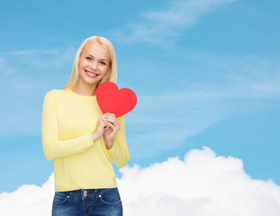 Sticker - smiling woman with red heart