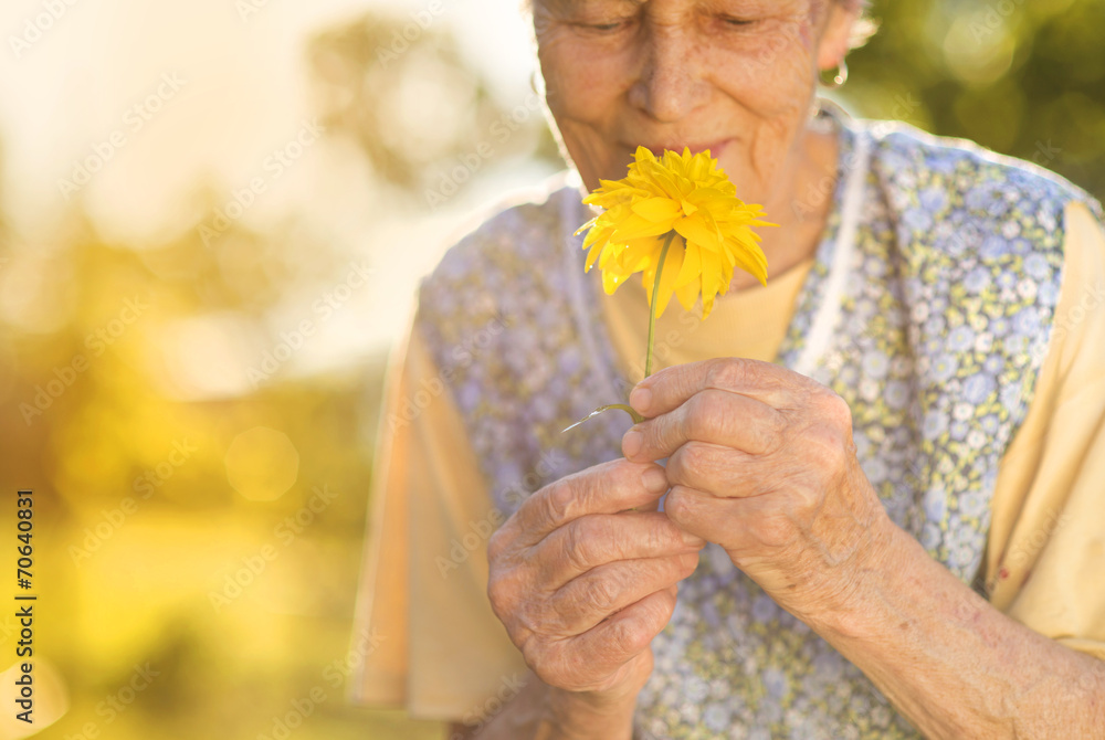 Senior woman in garden