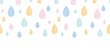 Abstract textile colorful rain drops horizontal seamless pattern