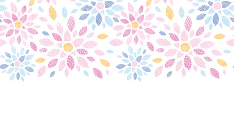 Wall Mural - Abstract textile colorful flowers horizontal seamless pattern