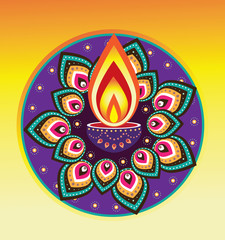 Wall Mural - Diwali candle light