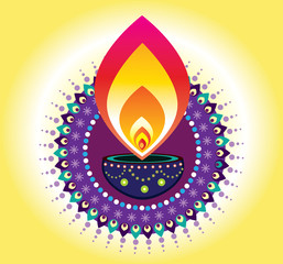 Wall Mural - Diwali candle light