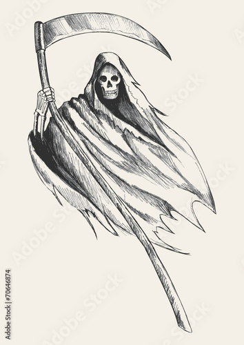 Fotomural Sketch illustration of grim reaper