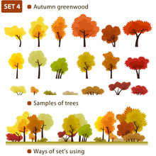 Autumn Greenwood. Set 4. (Autumn Deciduous Forest.)