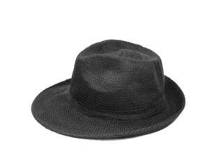 Wall Mural - Black hat isolated on white