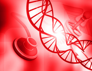 Wall Mural - DNA molecule abstract science background .