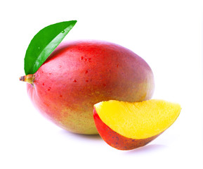 Canvas Print - Ripe mango isolated on white.