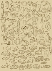 hand drawn food