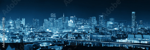 Obraz na płótnie canvas czteroczęściowy "tetraptyk" Panoramę San Francisco