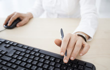 Woman Hands On Keyboard