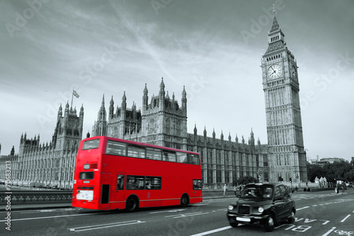 Naklejka na drzwi Bus in London