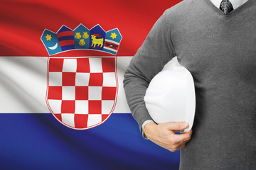 Architect with flag on background  - Croatia