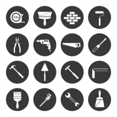 Sticker - Builder instruments icons black