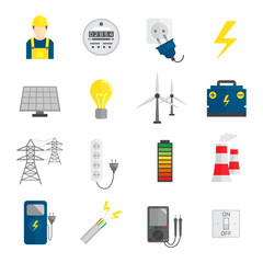 Poster - Set of Electricity Icons