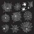 © nafanya241 - Set of 10 different spiderwebs and spiders on black background