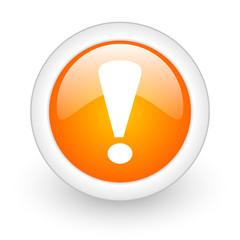 Aufkleber - exclamation sign orange glossy web icon on white background.