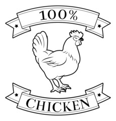 Canvas Print - Chicken 100 percent label