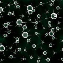 Wall Mural - Abstract molecule 3d green background