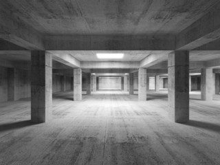  Empty dark abstract industrial concrete interior. 3d illustratio