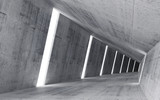 Fototapeta Perspektywa 3d - Empty abstract concrete interior, 3d render of pitched tunnel