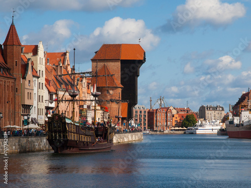 Naklejka nad blat kuchenny Motlawa riverside in Gdansk