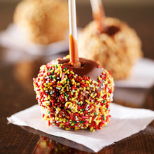 Caramel Apples With Sprinkles Close Up