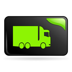 Aufkleber - camion sur bouton web rectangle vert