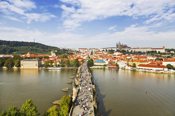 Wall Mural - Panorama of Prague and Charles Bridge