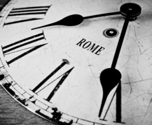 Rome Black And White Clock Face