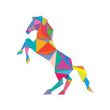 Fototapeta Konie - Illustration of colorful origami horse