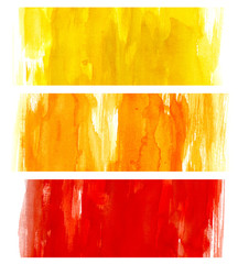 Wall Mural - yellow orange red watercolor