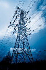 Canvas Print - High voltage towers