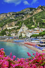 Poster - Amalfi - beautiful coastal town, Italy