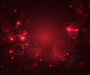 Wall Mural - Abstract red bokeh digital background. Vector illustration