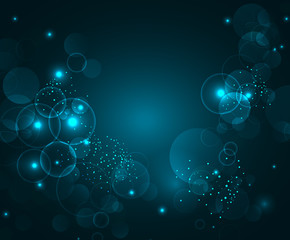 Wall Mural - Abstract green bokeh digital background. Vector illustration