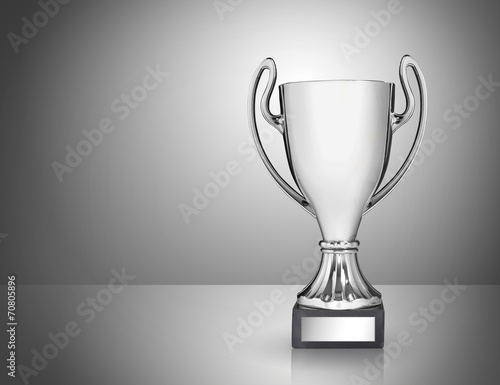 Fotografie, Tablou champion golden trophy on grey background