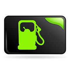 Sticker - carburant, pompe à essence sur bouton web rectangle vert