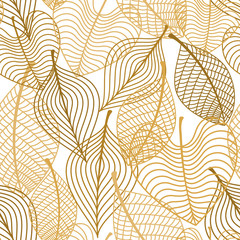 seamless pattern of yellow and orange autumn leaves