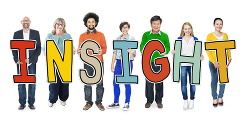 Wall Mural - Group of Diverse People Holding Insight