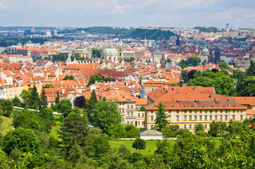 Wall Mural - Green cityscape of Prague