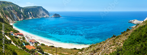 Fotoboard na płycie Panorama lato plaża Petani (Kefalonia, Grecja)