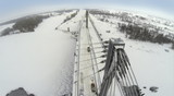 Fototapeta Do pokoju - Aerial view to empty Bridge under construction.