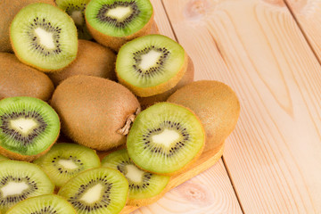 Wall Mural - Bunch of kiwi fruits whole.