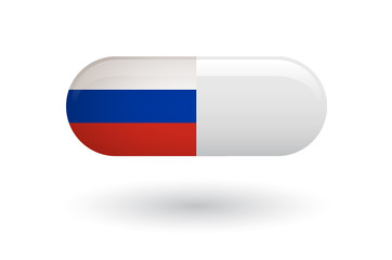 Sticker - Pill with a flag of Russia